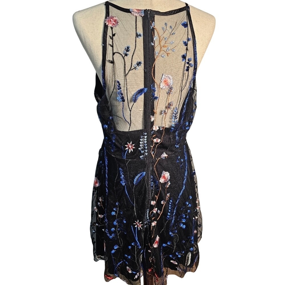 Floral Embroidered Black Dress By My Michelle. Black Fully Embroidered - Picture 4 of 14